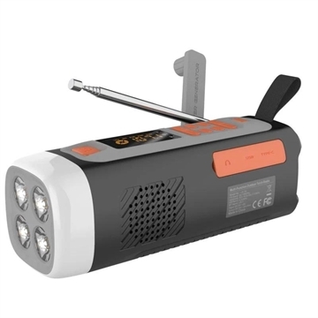 Solcelledrevet Radio / Bluetooth-Høyttaler / Powerbank 4500mAh