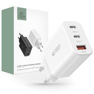 Tech-Protect Network 30 W vegglader - 2x USB-C / 1x USB-A