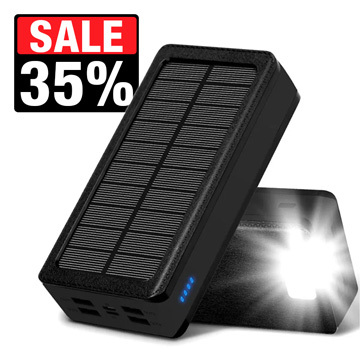 Psooo PS-400 Solcells Powerbank 30000mAh