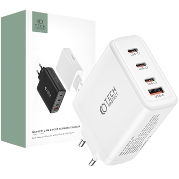 Tech-Protect NC100W-GAN 4-Ports Nätverksladdare 100W