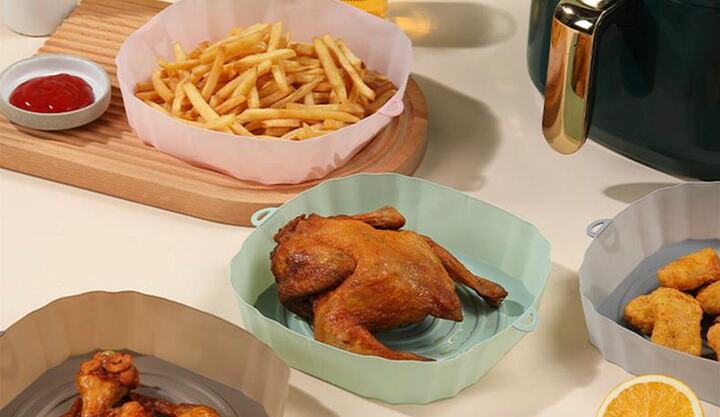 SIDSTE CHANCE: 1/2/4 stk. Silikoneform til Airfryer