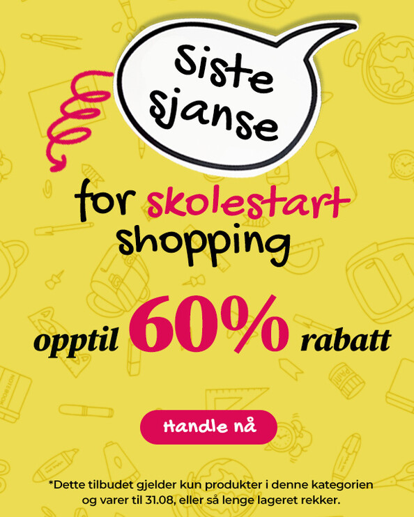 Siste sjanse: Skolestart - opptil 60% rabatt