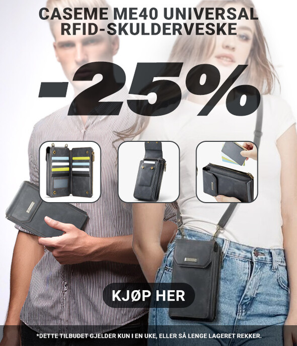 Caseme Me40 Universal vertikal skulderveske med RFID-beskyttelse